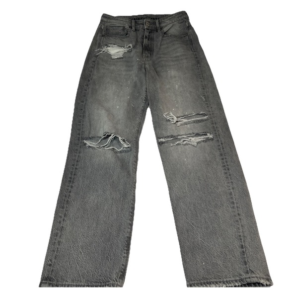 American Eagle Outfitters Denim - American Eagle Outfitters Distressed Straight Jeans Blue Denim Women's Size 6
